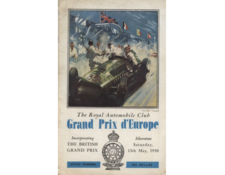 BRITISH GRAND PRIX 1950 OFFICIAL MOTOR RACING PROGRAMME