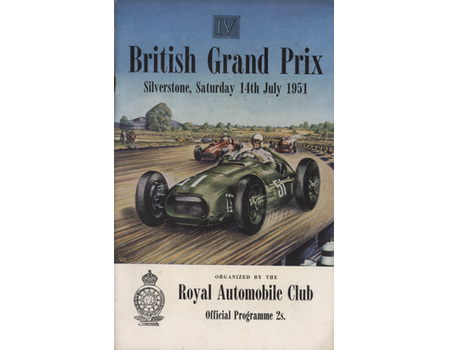 BRITISH GRAND PRIX 1951 OFFICIAL MOTOR RACING PROGRAMME