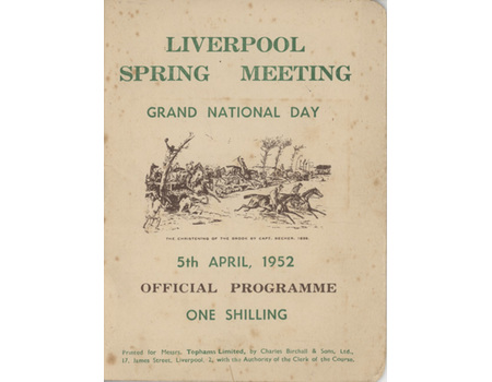 THE GRAND NATIONAL 1952 OFFICIAL RACECARD