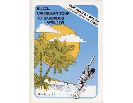BRADFORD JUNIOR CRICKET LEAGUE TOUR OF BARBADOS 1986 BROCHURE
