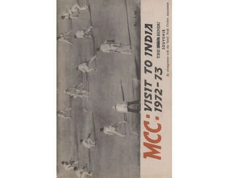 ENGLAND TOUR OF INDIA 1972-73 CRICKET BROCHURE