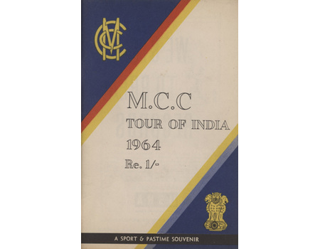 ENGLAND TOUR OF INDIA 1964 CRICKET BROCHURE