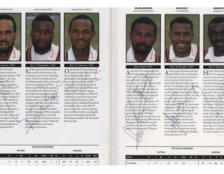 ENGLAND V WEST INDIES 1995 4TH TEST (OLD TRAFFORD) CRICKET PROGRAMME - SIGNED BY WEST INDIES TEAM