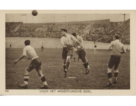 AMSTERDAM OLYMPICS 1928 FOOTBALL FINAL POSTCARD (URUGUAY V ARGENTINA)