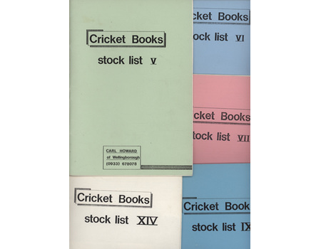 CARL HOWARD OF WELLINGBOROUGH CRICKET BOOKS 1982-87 CATALOGUES (X5)