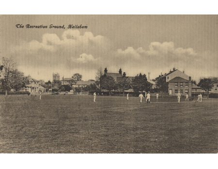 THE RECREATION GROUND (HAILSHAM) CRICKET POSTCARD