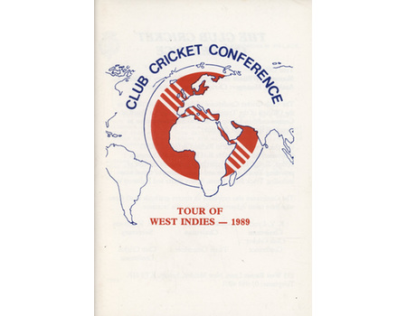 CLUB CRICKET CONFERENCE TOUR TO WEST INDIES 1989 BROCHURE