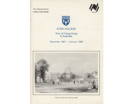 ETON COLLEGE CRICKET  TOUR TO HONG KONG & AUSTRALIA 1987-88 BROCHURE