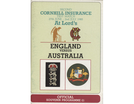 ENGLAND V AUSTRALIA 1985 2ND TEST (LORD