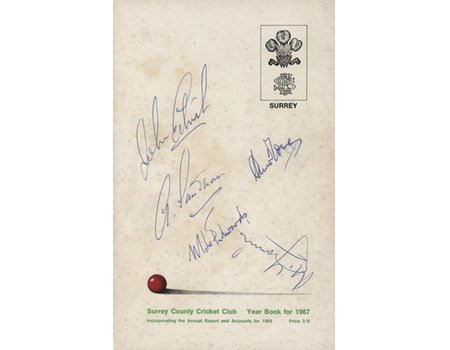 SURREY COUNTY CRICKET CLUB YEAR BOOK FOR 1967 (MULTI SIGNED)