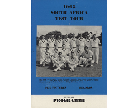 1965 SOUTH AFRICA  CRICKET TEST TOUR TO ENGLAND