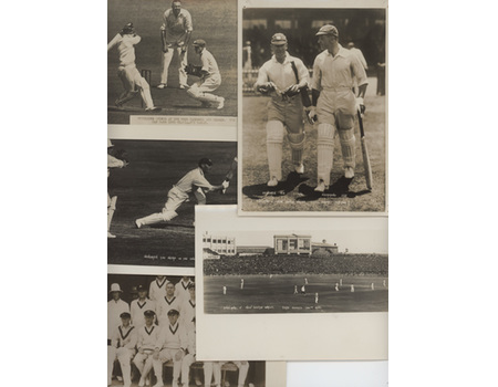 ENGLAND 1928-29 CRICKET TOUR TO AUSTRALIA - GROUP OF 9 PRESS PHOTOGRAPHS