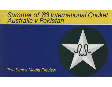 PAKISTAN CRICKET TOUR TO AUSTRALIA 1983-84 MEDIA PREVIEW