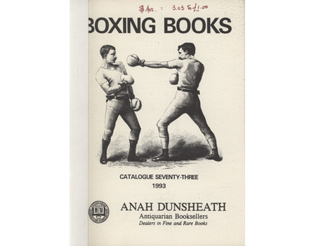 BOXING BOOKS DEALER CATALOGUE 1993 - ANAH DUNSHEATH (NEW ZEALAND)
