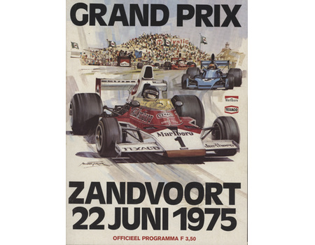 DUTCH GRAND PRIX 1975 OFFICIAL PROGRAMME (JAMES HUNT