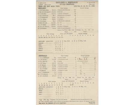 ENGLAND V AUSTRALIA 1956 (LAKER