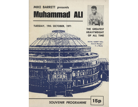 MUHAMMAD ALI "THE GREATEST HEAVYWEIGHT OF ALL TIME" EXHIBITION BOUT 1971 BOXING PROGRAMME