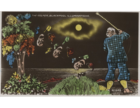 THE GOLFER, BLACKPOOL ILLUMINATIONS POSTCARD
