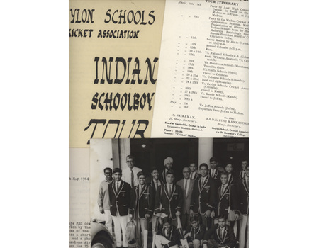 CEYLON SCHOOLS CRICKET ASSOCIATION: INDIAN SCHOOLBOY TOUR 1964 BROCHURE