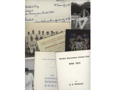 HENDON BUCCANEERS CRICKET CLUB 1948-1973 + LARGE COLLECTION OF PHOTOGRAPHS & EPHEMERA