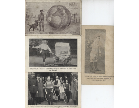 EDWARDIAN ECCENTRICS - DISTANCE WALKING POSTCARDS (X8)