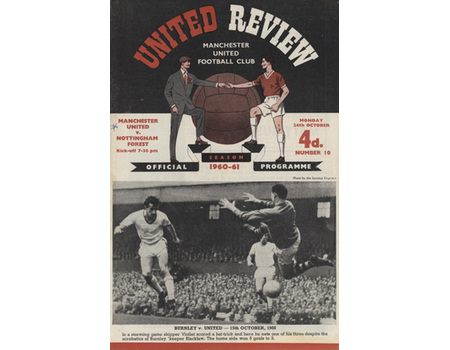 MANCHESTER UNITED V NOTTINGHAM FOREST 1960-61 FOOTBALL PROGRAMME