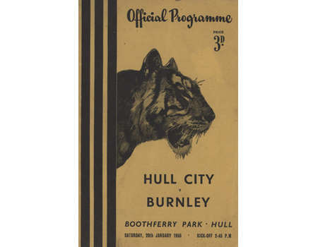 HULL CITY V BURNLEY 1954-55 FOOTBALL PROGRAMME