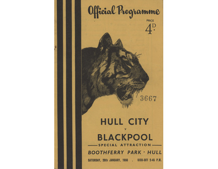 HULL CITY V BLACKPOOL 1955-56 (FRIENDLY) FOOTBALL PROGRAMME (5-5)