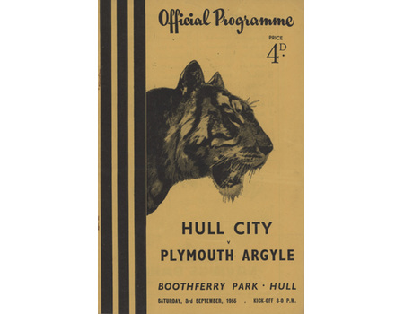 HULL CITY V PLYMOUTH ARGYLE 1955-56 FOOTBALL PROGRAMME 