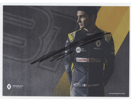 ESTEBAN OCON (FRANCE) SIGNED MOTOR RACING CARD