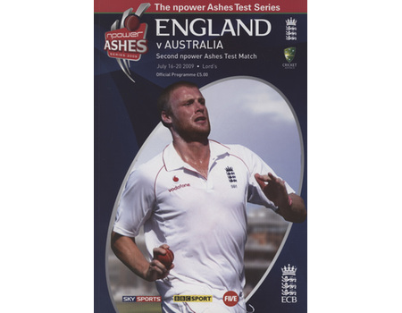 ENGLAND V AUSTRALIA 2009 (2ND TEST) CRICKET PROGRAMME