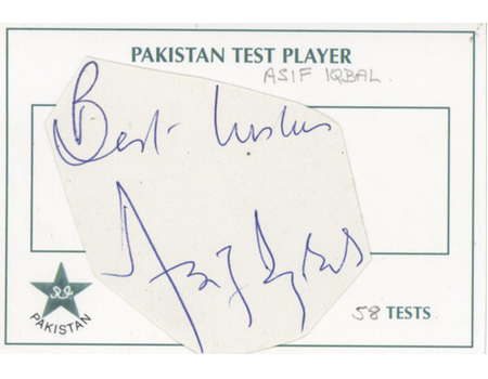 ASIF IQBAL (PAKISTAN & KENT) CRICKET AUTOGRAPH
