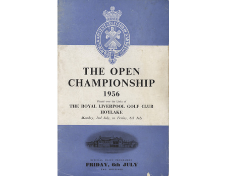 OPEN CHAMPIONSHIP 1956 (HOYLAKE) GOLF PROGRAMME