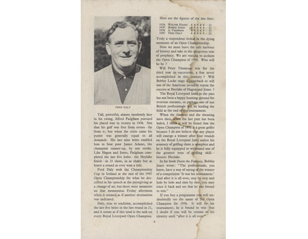 OPEN CHAMPIONSHIP 1956 (HOYLAKE) GOLF PROGRAMME