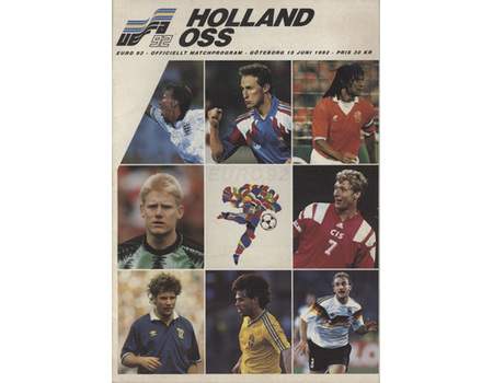 HOLLAND V RUSSIA 1992 (EUROPEAN CHAMPIONSHIPS) FOOTBALL PROGRAMME