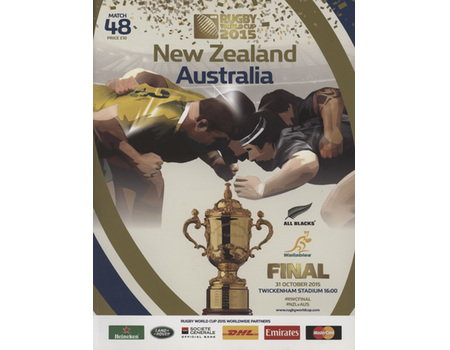 NEW ZEALAND V AUSTRALIA 2015 RUGBY WORLD CUP FINAL PROGRAMME