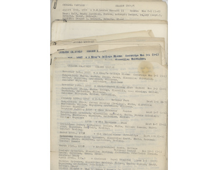 CHELSEA CASUALS FOOTBALL TEAM 1957-65 SEASON REPORTS - FROM COLLECTION OF BRIAN GLANVILLE