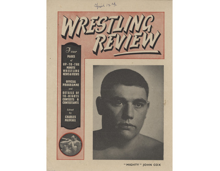 WRESTLING FLYER 1966 (FAIRFIELD HALL, CROYDON) - INCLUDING STEVE LOGAN & MICK MCMANUS