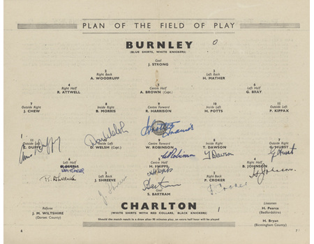 BURNLEY V CHARLTON ATHLETIC 1947 (F.A. CUP FINAL) FOOTBALL PROGRAMME (SIGNED BY CHARLTON ATHLETIC TEAM)
