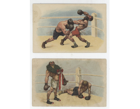 GERMAN BOXING POSTCARDS X 2