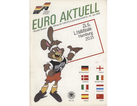 WEST GERMANY V NETHERLANDS 1988 (EUROPEAN CHAMPIONSHIPS) FOOTBALL PROGRAMME