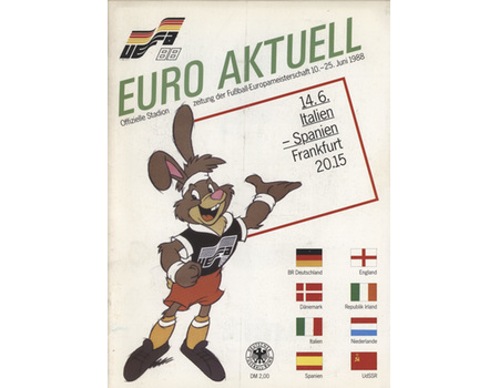 ITALY V SPAIN 1988 (EUROPEAN CHAMPIONSHIPS) FOOTBALL PROGRAMME