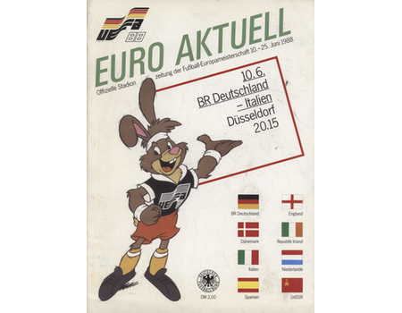 WEST GERMANY V ITALY 1988 (EUROPEAN CHAMPIONSHIPS) FOOTBALL PROGRAMME