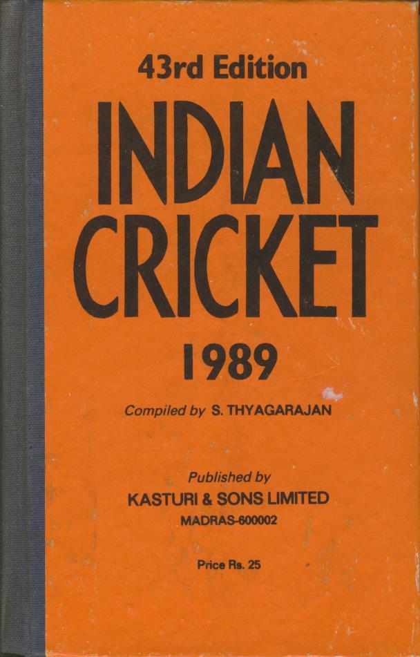INDIAN CRICKET 1989 Overseas cricket annuals