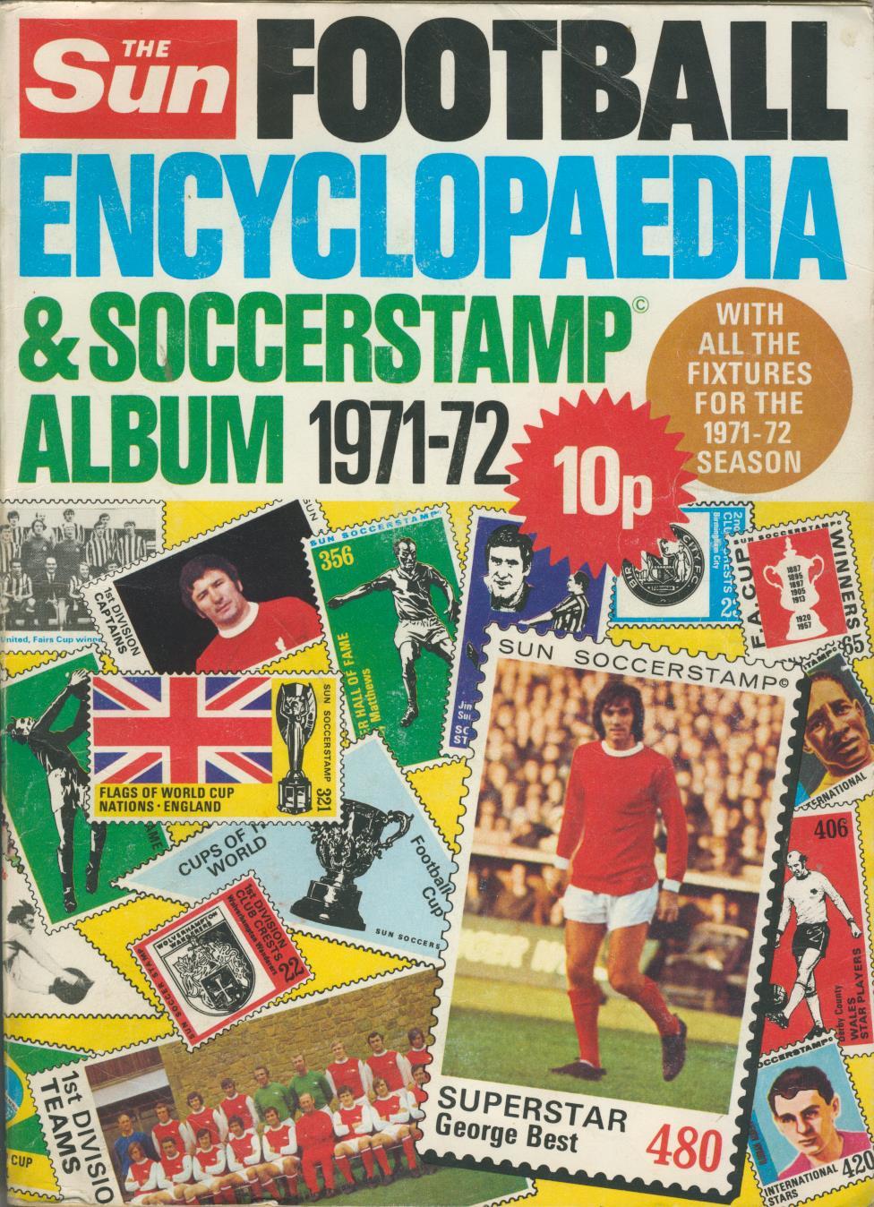 THE SUN FOOTBALL ENCYCLOPAEDIA & SOCCERSTAMP ALBUM 197172 Football