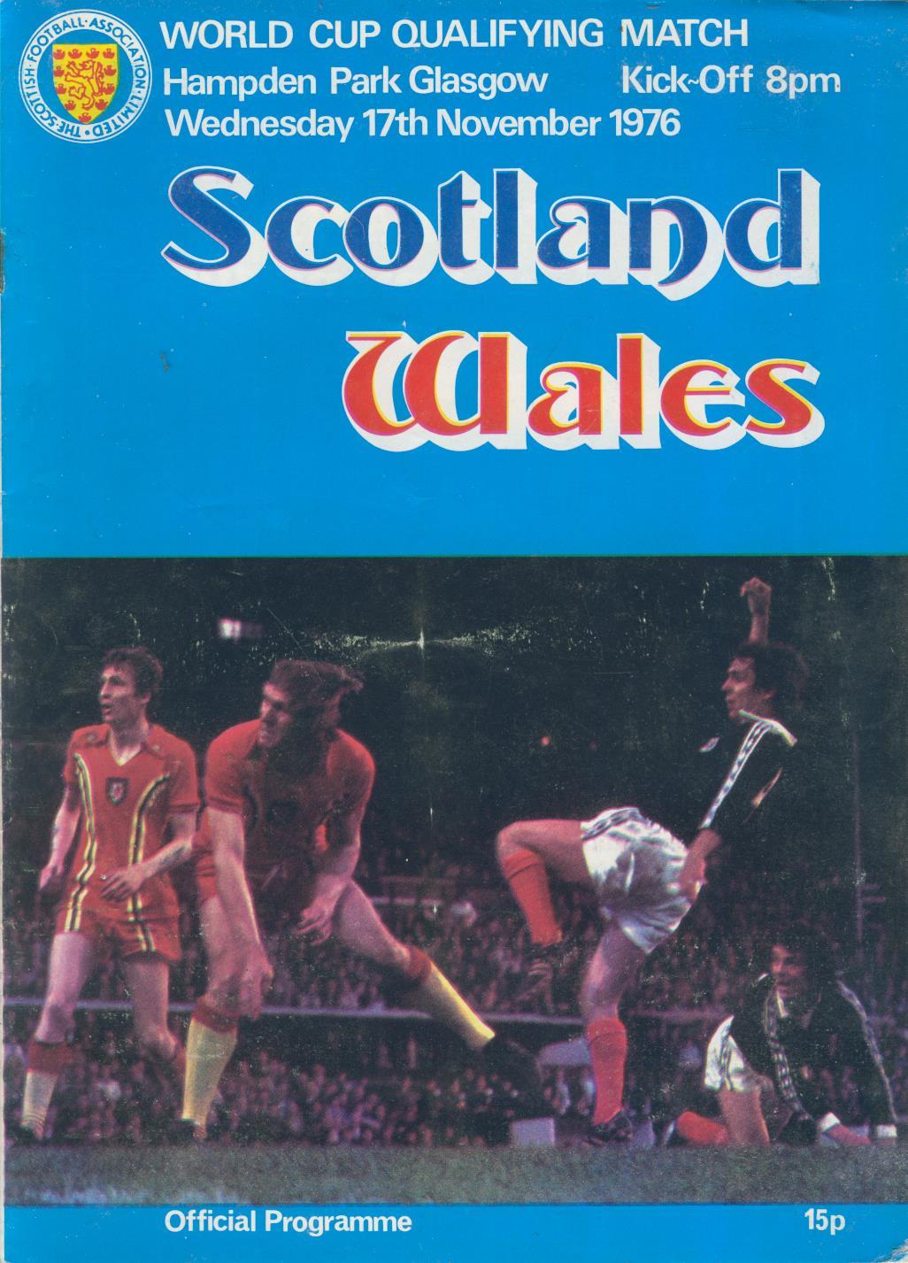 SCOTLAND V WALES 1976 FOOTBALL PROGRAMME Football Programmes
