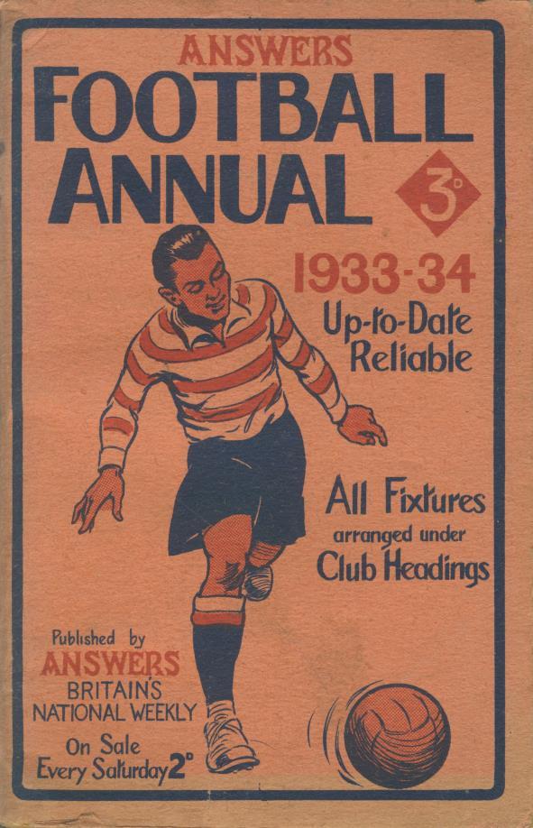 ANSWERS FOOTBALL ANNUAL 193334 Football Annuals & Periodicals