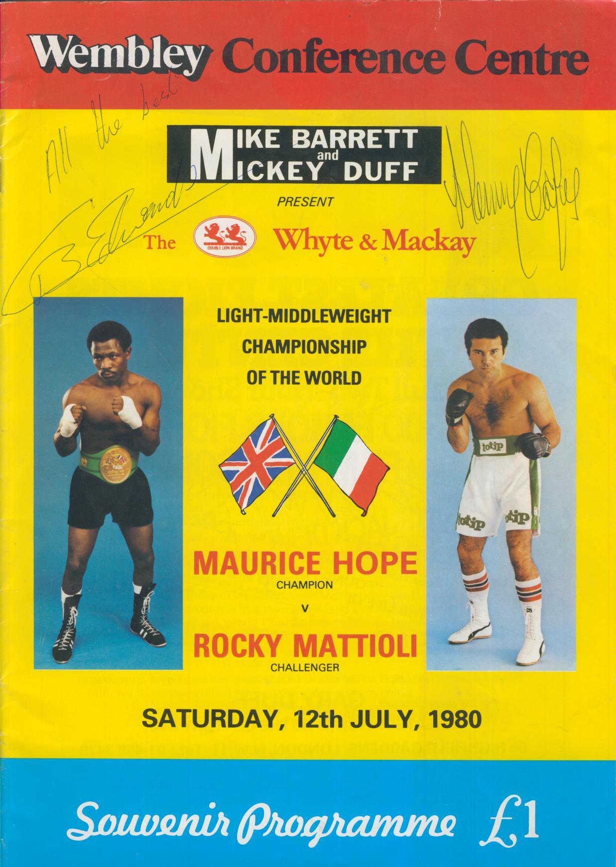 signed limited edition print with signing photo Maurice Hope Boxing 