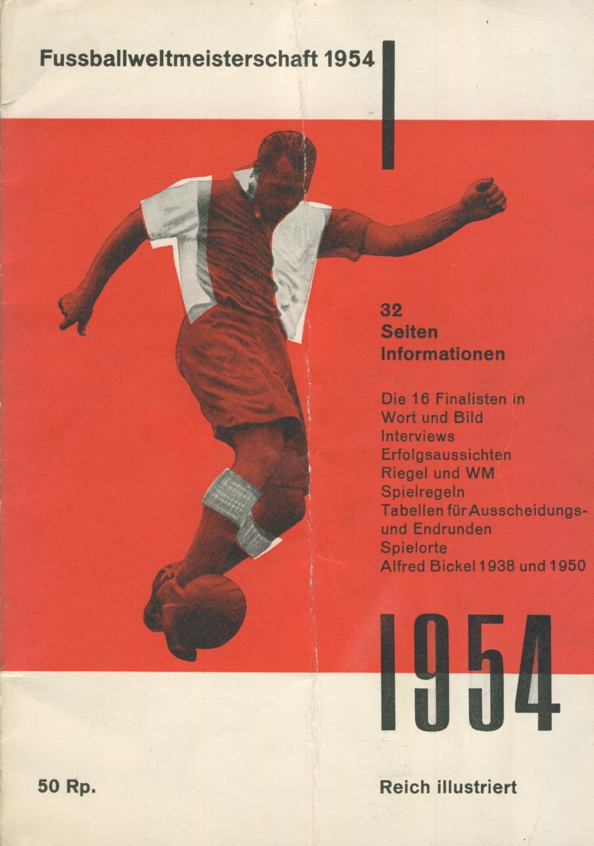 WORLD CUP 1954 TOURNAMENT PROGRAMME Football Tournament Guides