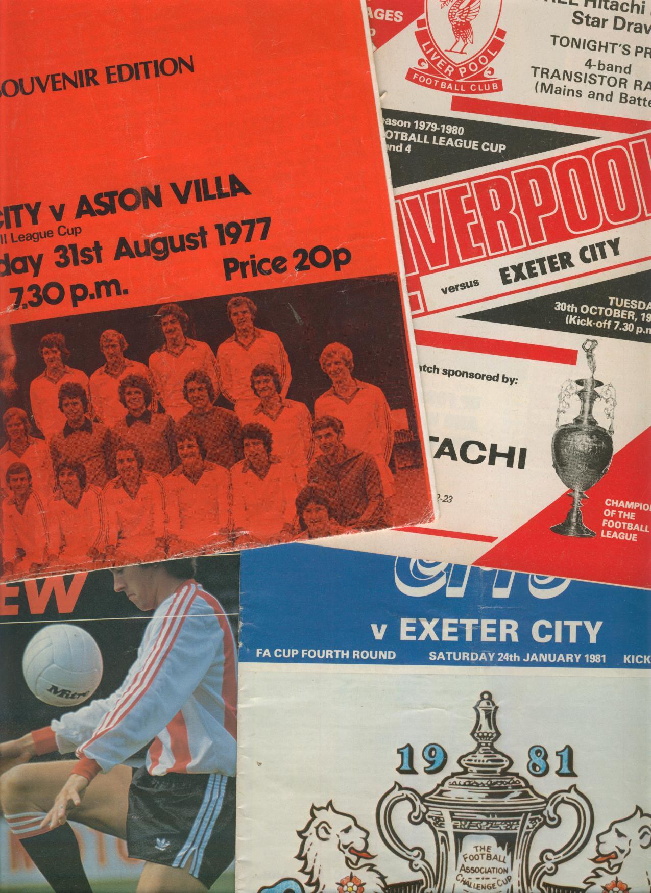 COLLECTION OF EXETER CITY BIG MATCH FOOTBALL PROGRAMMES 197791 (8 IN
